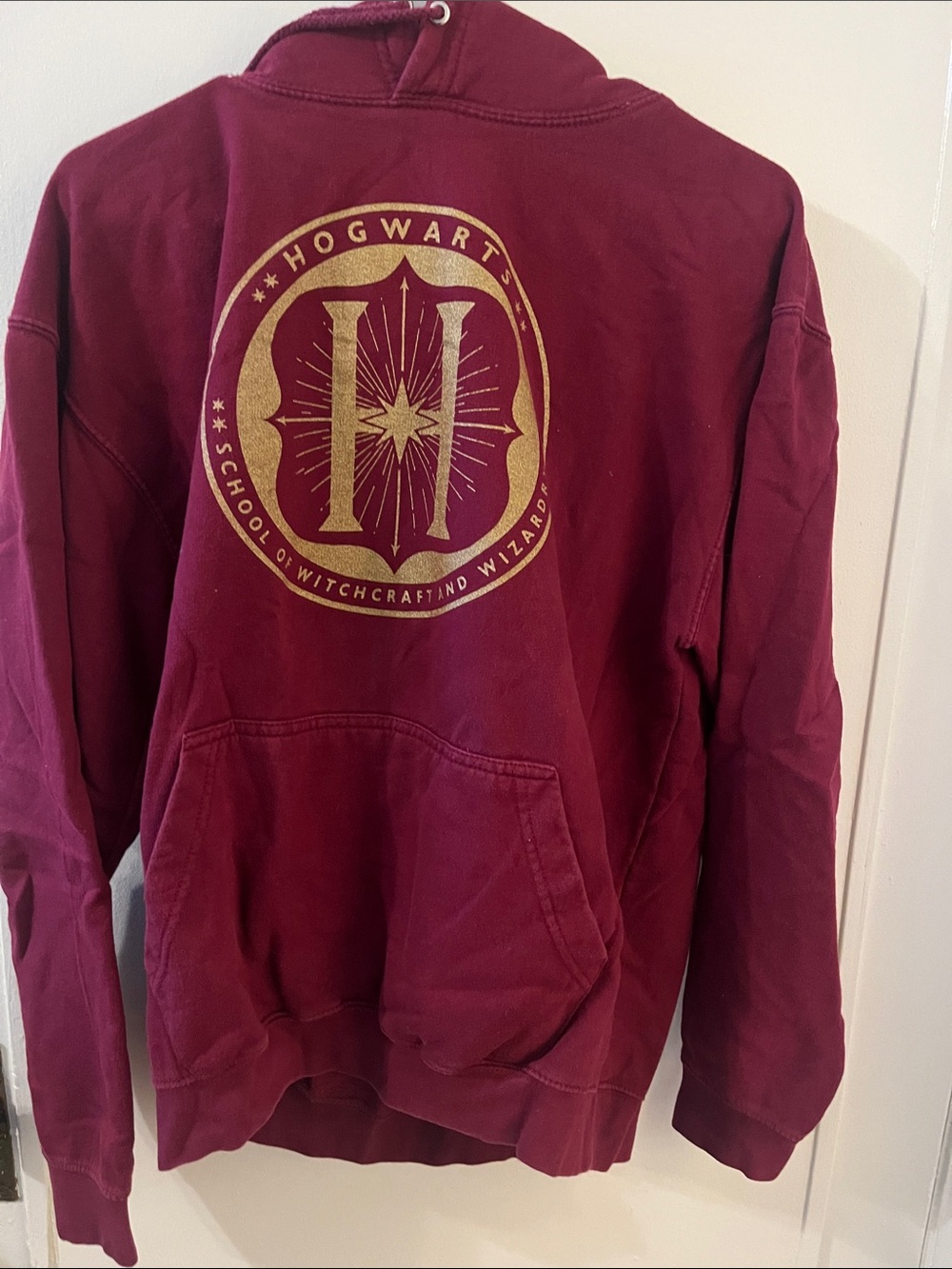 Hogwarts Maroon Graphic Hoodie - Women’s Pullover Sweatshirt